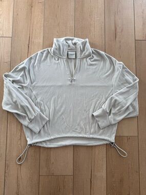 Varley Light Beige Quarter-Zip Pullover